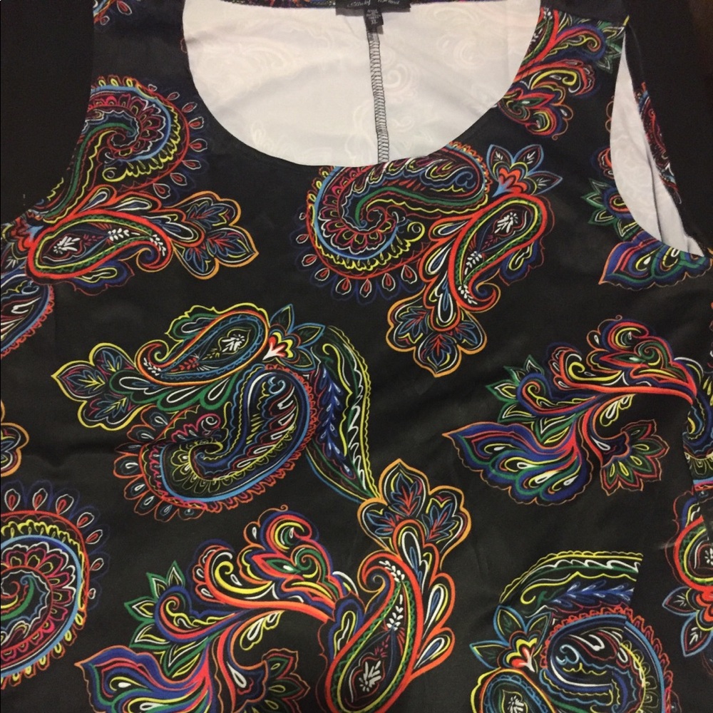 Slinky Brand Sleeveless Maxi Dress, Black Paisley
